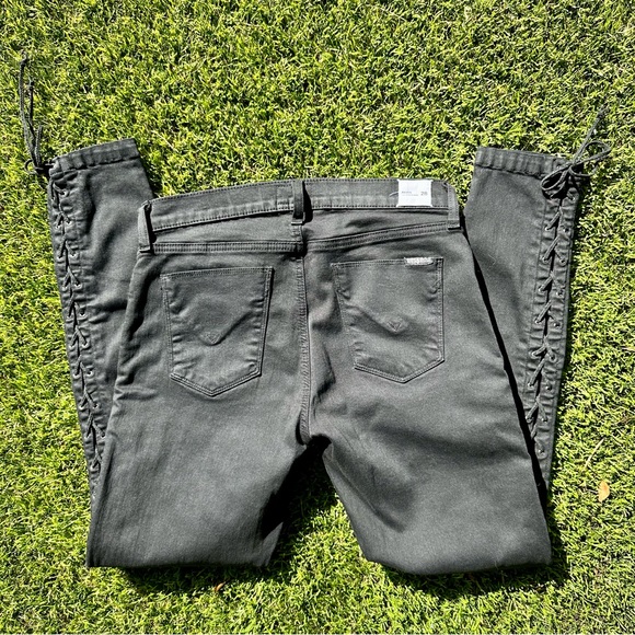 Hudson Black Skinny Jeans with Lace Up Sides - Picture 4 of 5